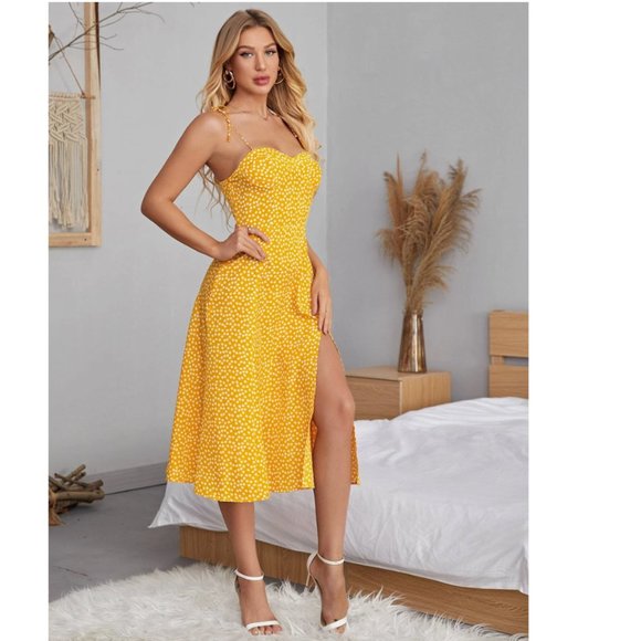 NEW Ditsy Print Floral Cami Tie Strap Dress - Picture 3 of 5